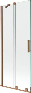Mexen Velar parawan nawannowy 2-skrzydłowy przesuwny 80 x 150 cm, transparent, miedź szczotkowana - 896-080-000-01-65 - Parawany nawannowe - miniaturka - grafika 1