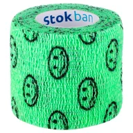 Apteczki i materiały opatrunkowe - StokBan 5 x 450cm-emotki na zielonym Bandaż elastyczny samoprzylepny - miniaturka - grafika 1