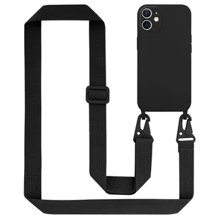 Łańcuszek Etui Do Apple iPhone 12 MINI Pokrowiec w LIQUID CZARNY Silicone TPU Obudowa Ochronny Cadorabo - Etui i futerały do telefonów - miniaturka - grafika 1