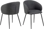Krzesła - (Zestaw 2) Krzesło do jadalni Eleanor z szarymi podłokietnikami. - miniaturka - grafika 1