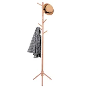 Wieszaki i stojaki - Wieszak na ubrania 175cm stojak podłogowy naturalne drewno HA2024 - miniaturka - grafika 1