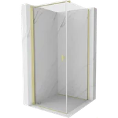Kabiny prysznicowe - Mexen Mist-B kabina prysznicowa uchylna 90 x 90 cm, transparent, złota szczotkowana - 8A2T-090-090-55-00 - miniaturka - grafika 1