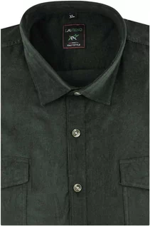 Koszule męskie - Duża Koszula Męska sztruksowa gładka zielona na co dzień do pracy Laviino Duże rozmiary A705 (6XL, 50, 182/188) - grafika 1