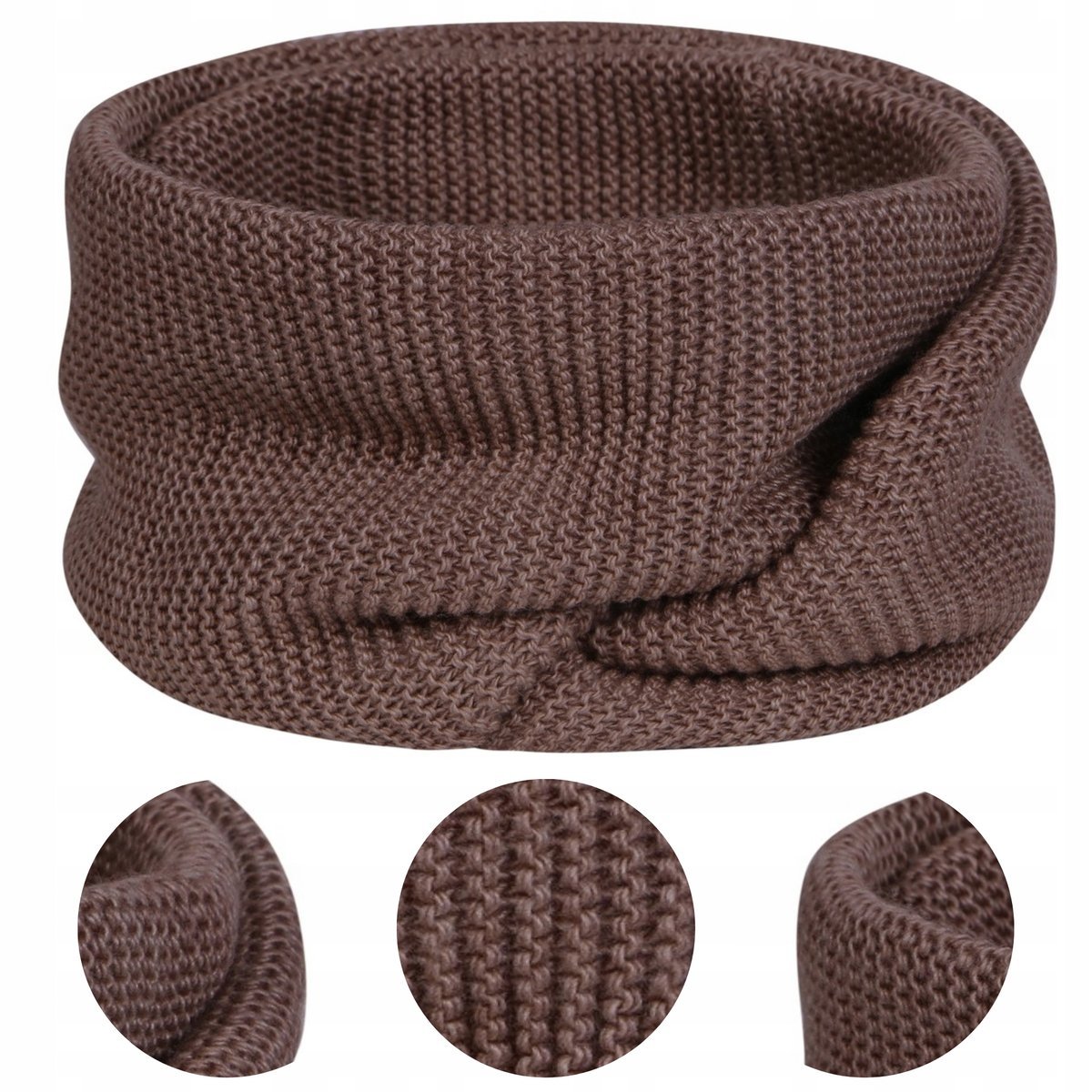 Komin Męski Brązowy Tuba Jesienny Zimowy Polski Produkt Majka 140X40 Cm