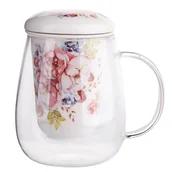 Kubki - Altom Kubek szklany z zaparzaczem Scarlett 400ml - miniaturka - grafika 1