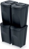 Kosze na śmieci - Kosz na śmieci Prosperplast do segregacji 4 x 35L czarny IKWB35S4-S411 - miniaturka - grafika 1