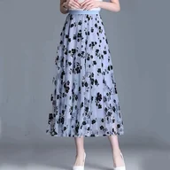 Spódnice - Elegancka spódnica midi - Niebieski - miniaturka - grafika 1