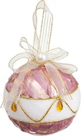 Bombki - Bombki choinkowe biało-różowy materiał piankowy 10 x 10 x 10 cm (3 sztuki) - miniaturka - grafika 1