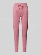 Spodnie damskie - Spodnie o kroju slim fit z zakładkami w pasie i elastycznym pasem model ‘KATE’ - miniaturka - grafika 1