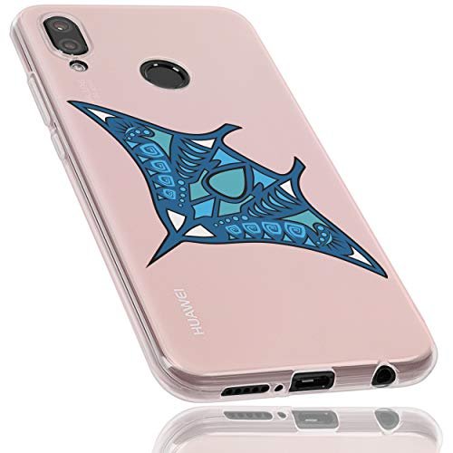 mumbi Etui kompatybilne z Huawei P20 Lite, cienkie etui na telefon komórkowy, z motywem Manta, przezroczyste