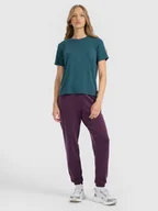 Koszulki i topy damskie - T-shirt z prążkowanej dzianiny z modalem damski 4F 4FRAW25TTSHF3282-46S Zielony M - miniaturka - grafika 1