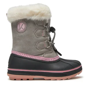 Śniegowce Kimberfeel Sonik Szary - Buty dla dziewczynek - miniaturka - grafika 1