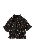 Bluzki dla dziewczynek - Mini Rodini bluzka bawełniana dziecięca kolor czarny wzorzysta - miniaturka - grafika 1
