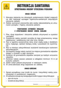 IAG50 INSTRUKCJA SANITARNA UTRZYMANIA HIGIENY OTOCZENIA PIEKARNI, FN - FOLIA SAMOPRZYLEPNA; (245X350MM) - Instrukcje stanowiskowe BHP - miniaturka - grafika 1