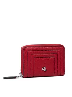 Portfele - Ralph Lauren Lauren Mały Portfel Damski Sm Zip Wllet 432852957001 Czerwony - grafika 1