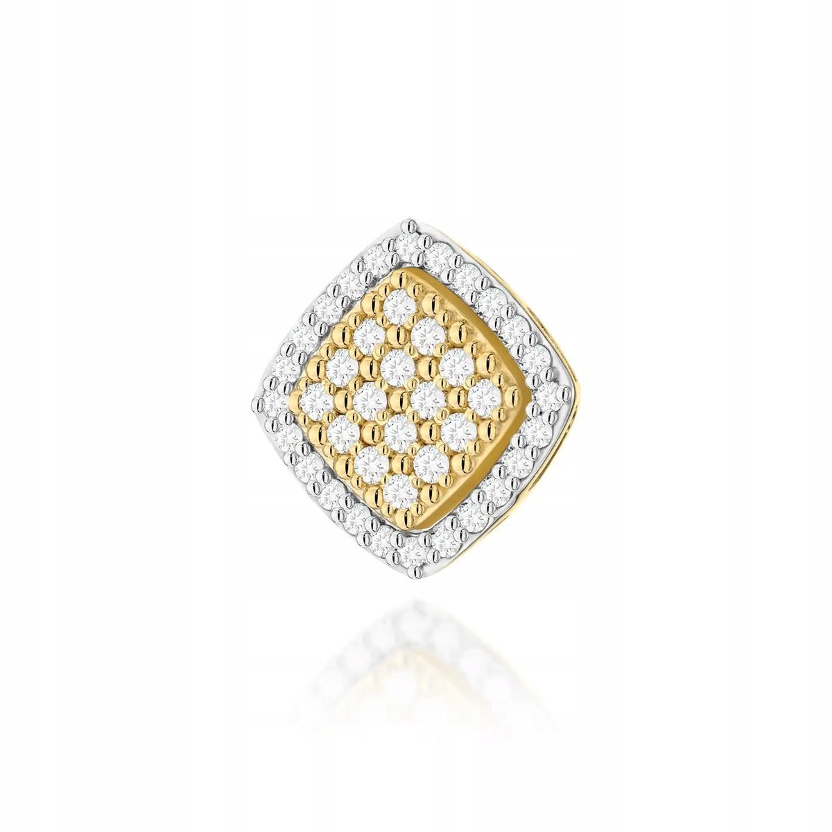 Kobieca złota przywieszka 585 z diamentami nowoczesna błyszcząca modna 14kt