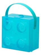 Sztućce dla dzieci - LEGO Pojemnik "Brick 4" w kolorze błękitnym na lunch - 16,5 x 11,6 x 17,3 cm - miniaturka - grafika 1