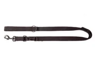Smycze dla psów - Dingo Smycz taśma przedłużana z taśmy bawełnianej 2cm/120-220cm czarna - miniaturka - grafika 1