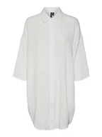 Sukienki - VERO MODA Women's VMNATALI 3/4 Long Overshirt NOOS sukienka, śnieżna biel, L, Snow White, L - miniaturka - grafika 1