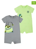 Pajacyki dla niemowląt - Converse Rampersy (2 szt.) w kolorze szaro-jasnozielonym - miniaturka - grafika 1