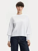 Bluzki damskie - Noisy May Bluzka Olli 27029106 Biały Oversize - miniaturka - grafika 1