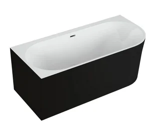 Polimat Wanna narożna lewa Sola 170x75 cm owalna czarny mat syfon i przelew chrom 00672 - Wanny Polimat Wanna narożna lewa Sola 170x75 cm owalna czarny mat syfon i przelew chrom 00672 - Wanny - miniaturka - grafika 1