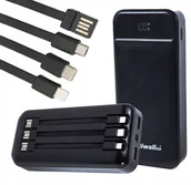 Powerbanki - Powerbank 20000 mAh 22,5W QC PD USB USB-C Szybki Mocny Przewody RIWALL RY-01 - miniaturka - grafika 1