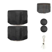 Pokrowce na meble ogrodowe - vidaXL Pokrowce na meble ogrodowe 2 szt. 6 oczek Ø125x75 cm okrągłe - Pokrowce ochronne na meble ogrodowe - miniaturka - grafika 1