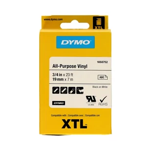 Dymo XTL All Purpose Tape Vinyl 19 mm x 7 m black to white 1868752 - Taśmy do drukarek barwiące - miniaturka - grafika 4