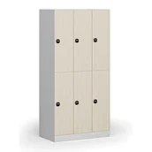 Szafki biurowe - Szafka skrytkowa, 6 schowków, 1850 x 900 x 500 mm, zamek RFID, drzwi laminowane, brzoza - miniaturka - grafika 1