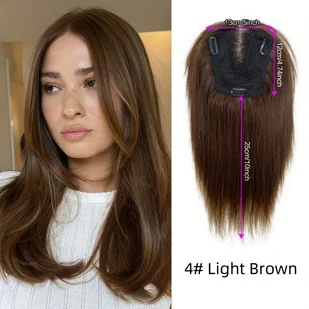 TEMU Elegancki Prosty Warkocz z Ludzkich Włosów dla Kobiet - Ombre Popielaty Blond, Konstrukcja na 3 Klipsy, Podstawa z Ludzkich Włosów, Dodaje - Pozostałe akcesoria fryzjerskie - miniaturka - grafika 1