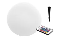 Lampy ogrodowe - Kula D30 lampa ogrodowa LED RGB solarna biała - miniaturka - grafika 1