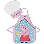 Śliniaki i fartuszki - Fartuszek dziecięcy z czapką Peppa groszki - miniaturka - grafika 1