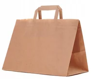 Akcesoria do pakowania - torby papierowe na box lunch wynos obiad sushi TORBA DUŻA brąz 32x22x25 10x - miniaturka - grafika 1