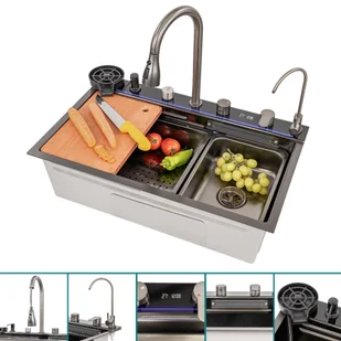 Leziter Wielofunkcyjny zlewozmywak ze stali nierdzewnej Calandria - Zlewozmywaki - miniaturka - grafika 1