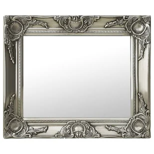 vidaXL Lustro ścienne w stylu barokowym 50x40 cm srebrne - Lustro ścienne - Lustro ścienne - Lustro prostokątne - Lustro prostokątne - Lustra - miniaturka - grafika 1