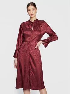 Closet London Sukienka codzienna D8522 Bordowy Regular Fit - Sukienki - miniaturka - grafika 1