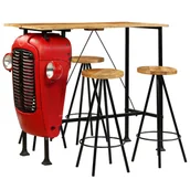 Stoły z krzesłami - vidaXL Meble barowe, 5 elementów, lite drewno mango, 120 x 60 x 107 cm - miniaturka - grafika 1