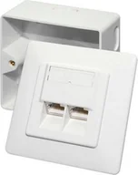 Pozostałe akcesoria sieciowe - LogiLink Gniazdo CAT6 2x RJ45 68244 - miniaturka - grafika 1