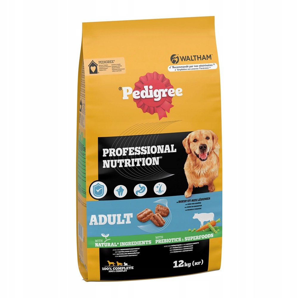Pedigree Professional Nutrition Adult, z wołowiną i warzywami - 12 kg