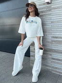 Dresy damskie - Komplet damski MILEKAN ecru Dstreet AY1050-L - miniaturka - grafika 1