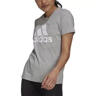 Koszulki i topy damskie - Koszulka adidas Loungewear Essentials Logo Tee H07808 - szara - Adidas - miniaturka - grafika 1