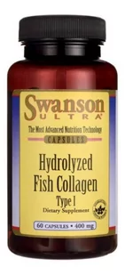 SWANSON Hydrolizowany kolagen z ryb typu I 400 mg - 60 kapsułek SWU1034 - Stawy, mięśnie, kości - miniaturka - grafika 1