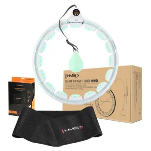 ZESTAW HULA HOP HHW06 GREEN Z PIŁKĄ GRAWITACYJNĄ I LICZNIKIEM HMS + PAS BR163 BLACK - Pozostały sprzęt i akcesoria do ćwiczeń - miniaturka - grafika 1