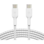Kable USB - Belkin Kabel Boost Charge Braided USB-C do USB-C 1m, biały 745883788286 - miniaturka - grafika 1