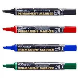 Pentel Marker permanentny MAXIFLO NLF60 niebieski ścięta końcówka - Markery permanentne - miniaturka - grafika 1