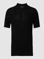 Koszulki męskie - Koszulka polo z fakturowanym wzorem - miniaturka - grafika 1