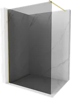 Ścianki i drzwi prysznicowe - Mexen Kioto ścianka prysznicowa Walk-in 80 x 200 cm, grafit 8 mm, złota szczotkowana - 800-080-101-55-40 - miniaturka - grafika 1