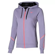 Bluzy damskie - Mizuno Damska bluza z kapturem Athletics, Wisteria, M - miniaturka - grafika 1