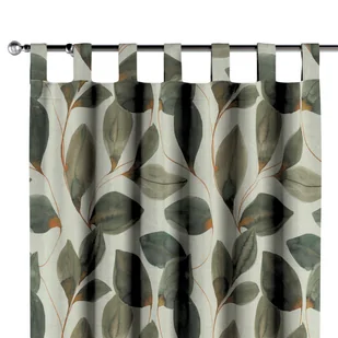 Zasłona na szelkach 1 szt., brązowo-pomarańczowe liście na szarym lnianym tle, Gardenia - Zasłony - miniaturka - grafika 1